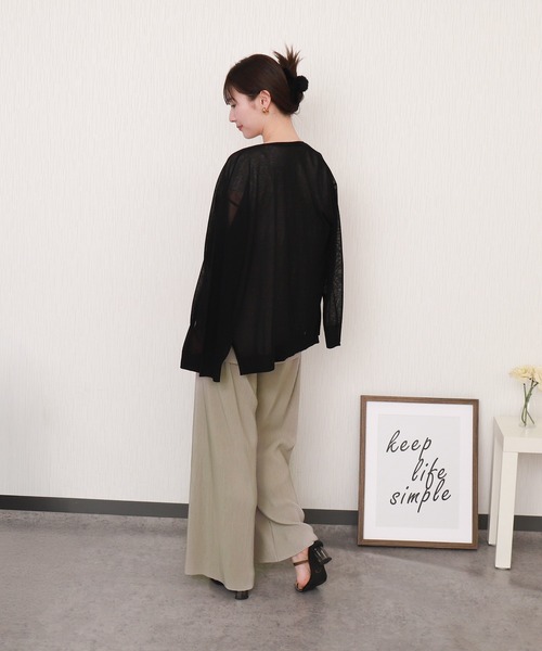 libelle more（リベル モア）の「クリスタルプリーツセットアップ プルオーバー＋パンツ（ワンピース・レディース・チャコールグレー/グリーン/ブラック/グレイッシュベージュ・L/M）」の21枚目の写真