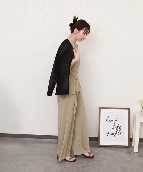 libelle more（リベル モア）の「クリスタルプリーツセットアップ プルオーバー＋パンツ（ワンピース・レディース・チャコールグレー/グリーン/ブラック/グレイッシュベージュ・L/M）」の22枚目の写真