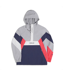 CORALIAN（コラリアン）の「ランオフ ナイロン ストレッチ カラーブロック フードアノラック グレー（ナイロンジャケット）」