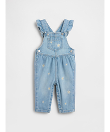 刺しゅう フローラル デニム ボディオーバーオール (ベビー)