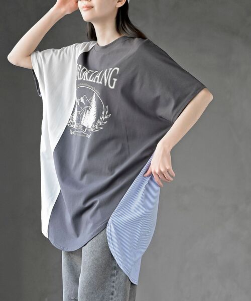 rps（アールピーエス）の「天竺リメイク風チュニック（チュニック・レディース・アイボリー/ライトカーキ/チャコールグレー・フリー）」の13枚目の写真