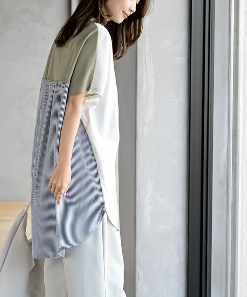 rps（アールピーエス）の「天竺リメイク風チュニック（チュニック・レディース・アイボリー/ライトカーキ/チャコールグレー・フリー）」の21枚目の写真