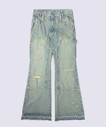 FACCIES（ファチーズ）の「【FACCIES】FADED DOUBLE KNEE PAINTER FLARE PT（デニムパンツ）」