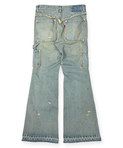 FACCIES(ファチーズ)の「【FACCIES】FADED DOUBLE KNEE PAINTER FLARE PT(デニムパンツ・メンズ・インディゴブルー/ベージュ・2)」の10枚目の写真