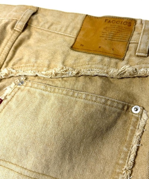 FACCIES(ファチーズ)の「【FACCIES】FADED DOUBLE KNEE PAINTER FLARE PT(デニムパンツ・メンズ・インディゴブルー/ベージュ・2)」の9枚目の写真