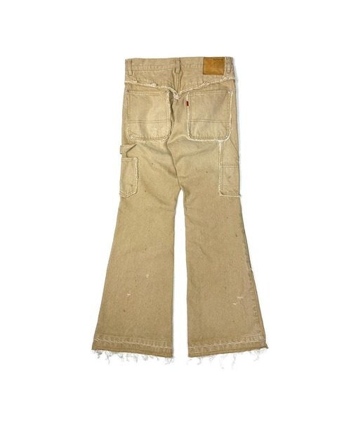 FACCIES(ファチーズ)の「【FACCIES】FADED DOUBLE KNEE PAINTER FLARE PT(デニムパンツ・メンズ・インディゴブルー/ベージュ・2)」の5枚目の写真