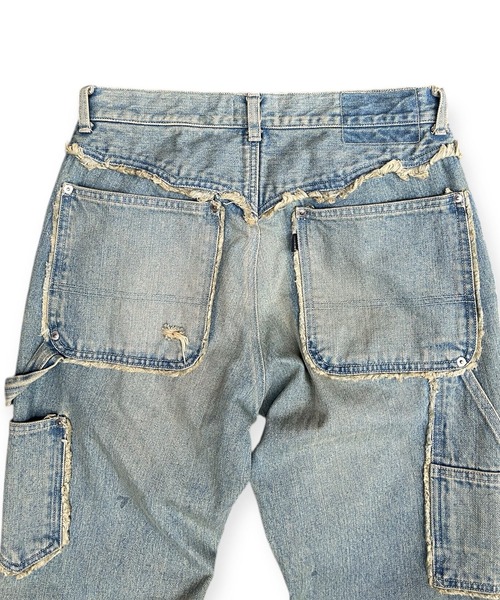 FACCIES(ファチーズ)の「【FACCIES】FADED DOUBLE KNEE PAINTER FLARE PT(デニムパンツ・メンズ・インディゴブルー/ベージュ・2)」の13枚目の写真