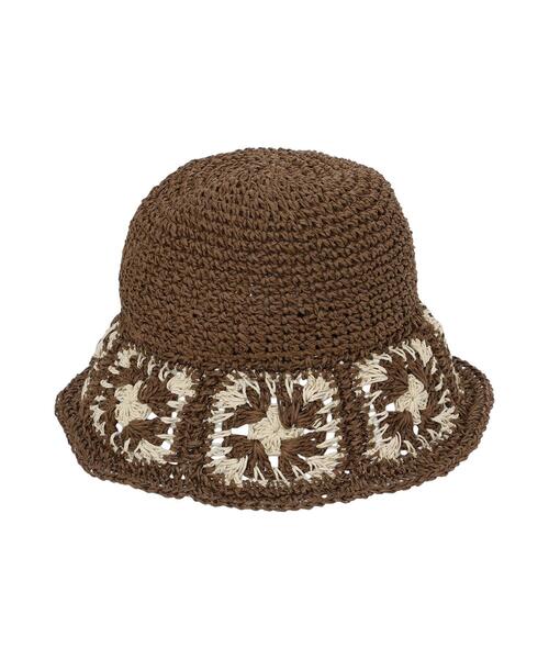 Samansa Mos2（サマンサ モスモス）の「【消臭効果】ペーパーフラワーハット（ハット・レディース・キナリ/ブラウン・F）」の2枚目の写真