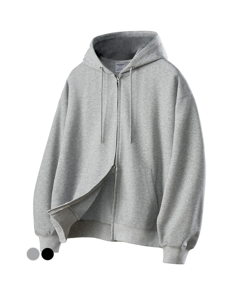 Double Towe ジッパー овер‑size свитшот Fleece Two‑Color — 2 цвета