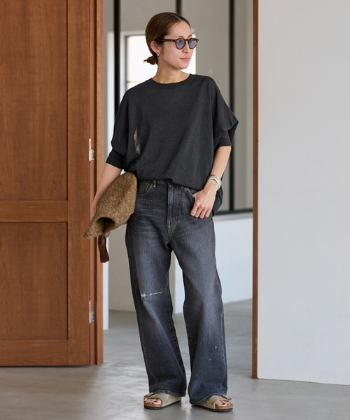 FRAMeWORK(フレームワーク)の「≪WEB限定 / 追加≫ペーパーミックスポンチョニット(ニット/セーター・レディース・ホワイト/ブラック/サックスブルー/ベージュ・FREE)」の5枚目の写真