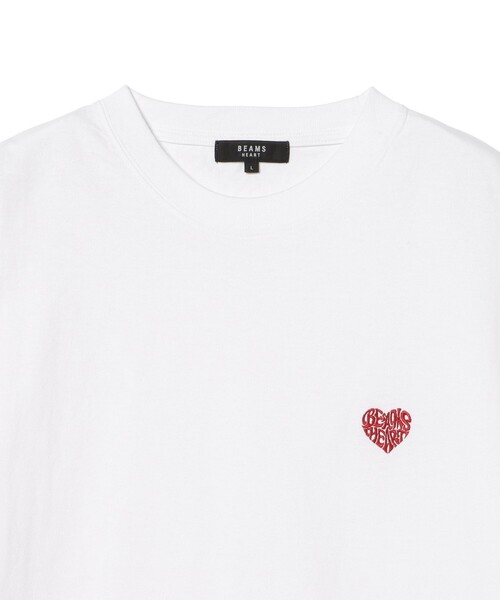 BEAMS HEART（ビームスハート）の「【ユニセックス】ハート ワンポイント刺繍 Tシャツ（Tシャツ/カットソー・メンズ・チャコールグレー/ホワイト・XL/L/M/S）」の4枚目の写真