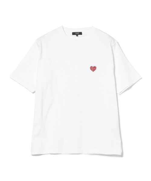 BEAMS HEART（ビームスハート）の「【ユニセックス】ハート ワンポイント刺繍 Tシャツ（Tシャツ/カットソー・メンズ・チャコールグレー/ホワイト・XL/L/M/S）」の8枚目の写真