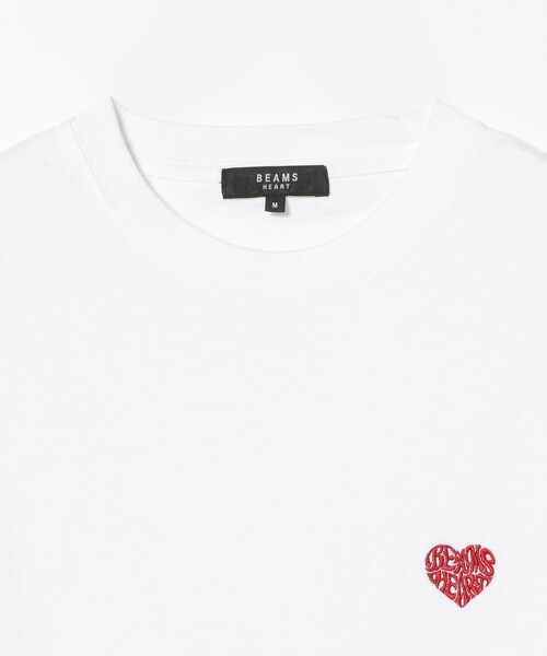 BEAMS HEART（ビームスハート）の「【ユニセックス】ハート ワンポイント刺繍 Tシャツ（Tシャツ/カットソー・メンズ・チャコールグレー/ホワイト・XL/L/M/S）」の9枚目の写真