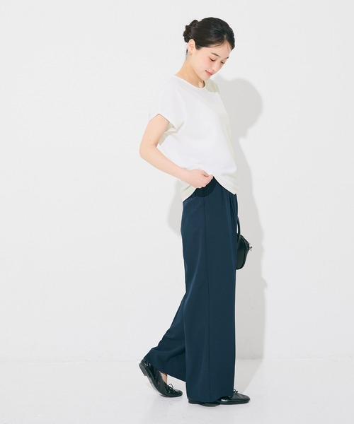 coca(coca)(コカ)の「カットジョーゼットドルマントップス(Tシャツ/カットソー・レディース・ベージュ/ブラック/ホワイト/ライトグリーン・M/L/XL/S)」の19枚目の写真
