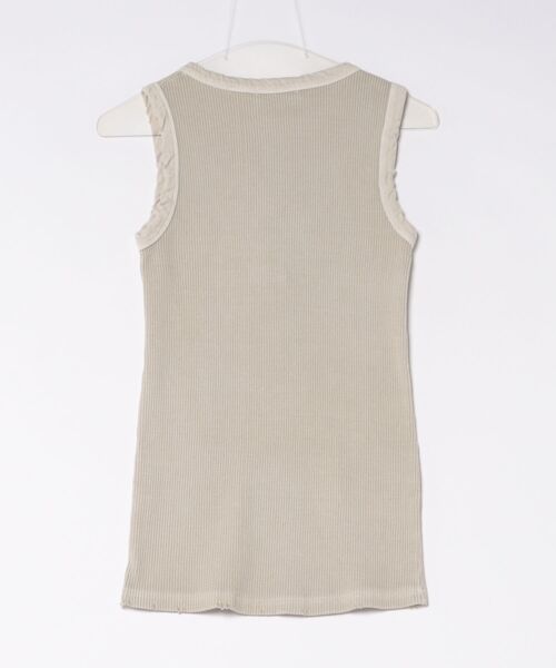 Chikashitsu +(チカシツプラス)の「【Chikashitsu +】pigment henley neck sleeveless / 【チカシツプラス】ピグメントヘンリーネックタンクトップ(タンクトップ・メンズ・チャコール/ブラウン/アイボリー・ONE SIZE)」の4枚目の写真