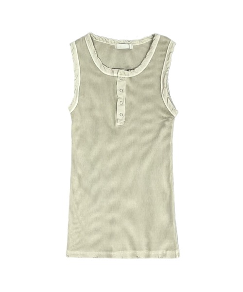 Chikashitsu +(チカシツプラス)の「【Chikashitsu +】pigment henley neck sleeveless / 【チカシツプラス】ピグメントヘンリーネックタンクトップ(タンクトップ・メンズ・チャコール/ブラウン/アイボリー・ONE SIZE)」の19枚目の写真