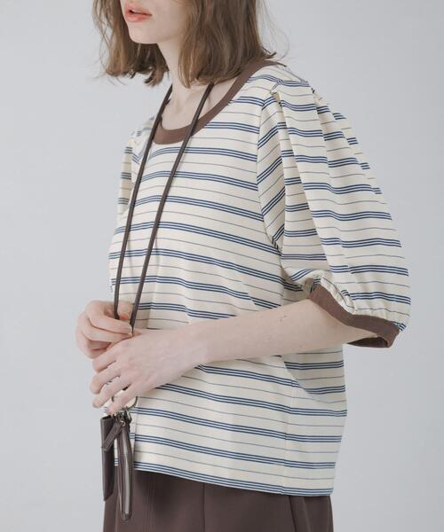 URBAN RESEARCH Sonny Label（アーバンリサーチサニーレーベル）の「マルチボーダーパフスリプルオーバー（Tシャツ/カットソー・レディース・オフホワイト/グレー/ネイビー・FREE）」の11枚目の写真