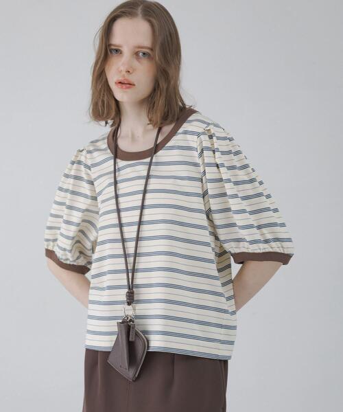 URBAN RESEARCH Sonny Label（アーバンリサーチサニーレーベル）の「マルチボーダーパフスリプルオーバー（Tシャツ/カットソー・レディース・オフホワイト/グレー/ネイビー・FREE）」の10枚目の写真
