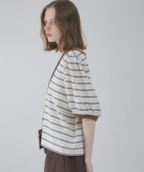 URBAN RESEARCH Sonny Label（アーバンリサーチサニーレーベル）の「マルチボーダーパフスリプルオーバー（Tシャツ/カットソー・レディース・オフホワイト/グレー/ネイビー・FREE）」の9枚目の写真
