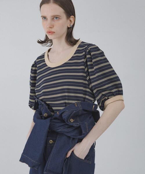 URBAN RESEARCH Sonny Label（アーバンリサーチサニーレーベル）の「マルチボーダーパフスリプルオーバー（Tシャツ/カットソー・レディース・オフホワイト/グレー/ネイビー・FREE）」の21枚目の写真