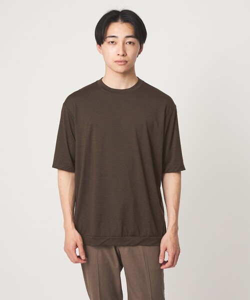 セール】ウールナイロン テーラード クルーネック Tシャツ ウールT（T