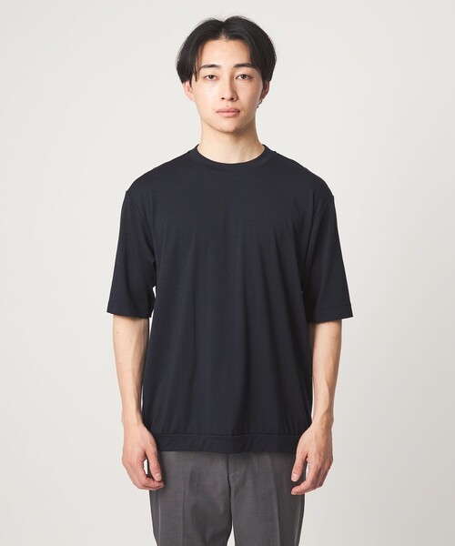 green label relaxing(グリーンレーベルリラクシング)の「ウールナイロン テーラード クルーネック Tシャツ ウールT(Tシャツ/カットソー・メンズ・ダークブラウン/オリーブ/ネイビー/ベージュ・L/S/XL/M)」の13枚目の写真