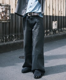 coating loose fit jeans  brown over die/ワイドパンツ/デニムパンツ/ブラックデニム/NVRFRGT/コーティングデニム
