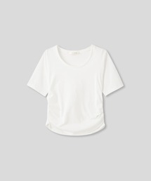 スクープネック サイド ギャザー フィットTEE KINO THE KEI