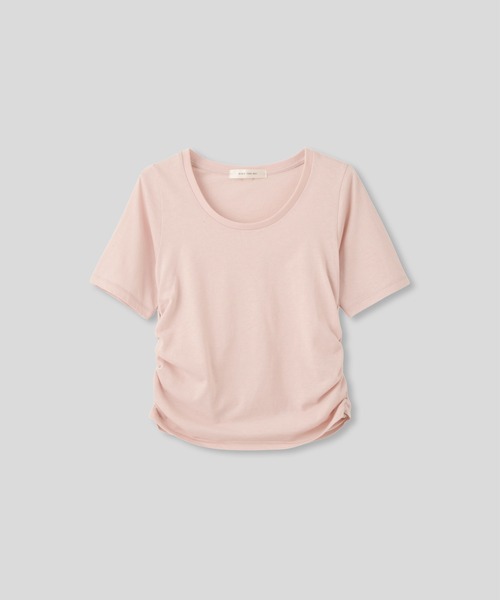 KINO THE KEI(キノザケイ)の「スクープネック サイド ギャザー フィットTEE KINO THE KEI(Tシャツ/カットソー・レディース・ピンク/ホワイト/ブラック/イエロー・フリー)」の21枚目の写真