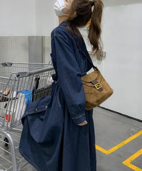 semplice（センプリチェ）の「デニムワンピ【韓国ファッション】（ワンピース・レディース・ブルー・XL/L/M/S）」の3枚目の写真