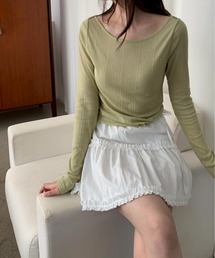 D TECH CREATIVE（ディーテッククリエイティブ）の「【シアー/リブ/レイヤード】くすみカラーシアーリブカットソー（Tシャツ/カットソー）」