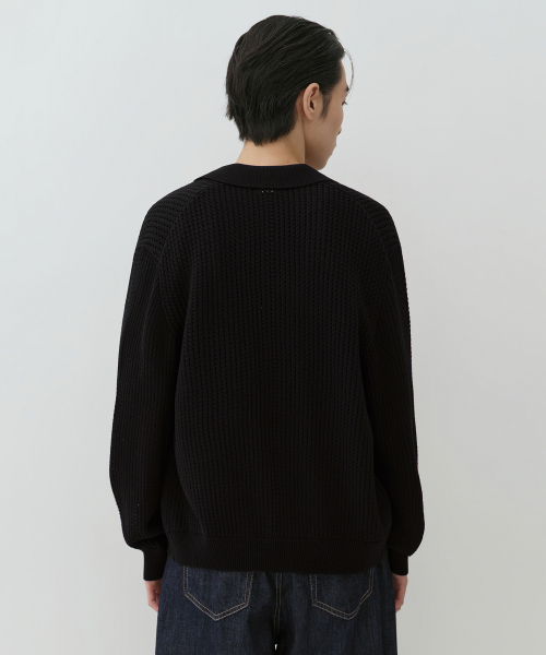 MUSINSA STANDARD（ムシンサスタンダード）の「クロシェニットカラーガーディガン[ブラック]（カーディガン/ボレロ・メンズ・その他・SMALL/MEDIUM/LARGE/X-LARGE/2XL）」の3枚目の写真