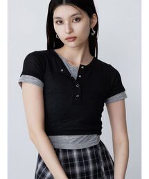 MURUA | ヘンリーネックレイヤードトップス(Tシャツ/カットソー)