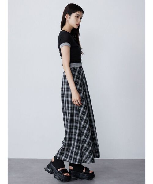 MURUA(ムルーア)の「ヘンリーネックレイヤードトップス(Tシャツ/カットソー・レディース・グレー/ブラック/ブラウン・FREE)」の5枚目の写真