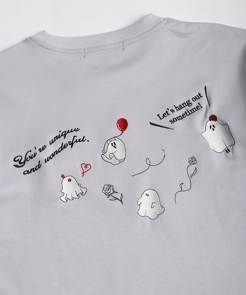 WESTSEA(ウエストシー)の「おばけ バック刺繍 半袖Tシャツ オーバーサイズ ワンポイント刺繍 グラフィックT(Tシャツ/カットソー・メンズ・ホワイト/グレー/ブラック・M/L)」の10枚目の写真