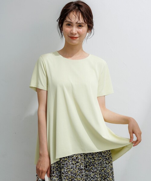 組曲(クミキョク)の「スウェットファンクションジャージー フレアカットソー(Tシャツ/カットソー・レディース・グリーン系/ホワイト系/ネイビー系/ブラウン系・2/3)」の3枚目の写真