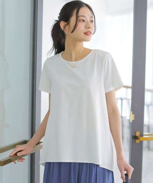 組曲(クミキョク)の「スウェットファンクションジャージー フレアカットソー(Tシャツ/カットソー・レディース・グリーン系/ホワイト系/ネイビー系/ブラウン系・2/3)」の5枚目の写真