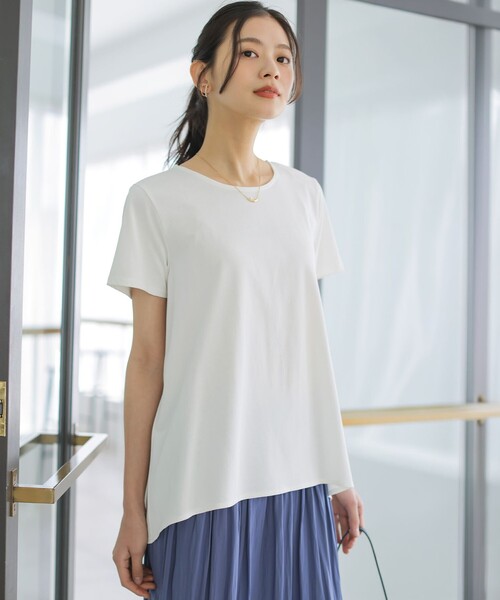 組曲(クミキョク)の「スウェットファンクションジャージー フレアカットソー(Tシャツ/カットソー・レディース・グリーン系/ホワイト系/ネイビー系/ブラウン系・2/3)」の6枚目の写真