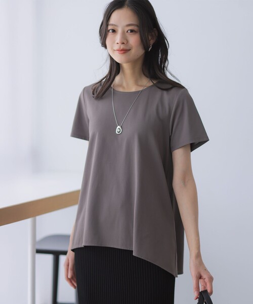 組曲(クミキョク)の「スウェットファンクションジャージー フレアカットソー(Tシャツ/カットソー・レディース・グリーン系/ホワイト系/ネイビー系/ブラウン系・2/3)」の10枚目の写真