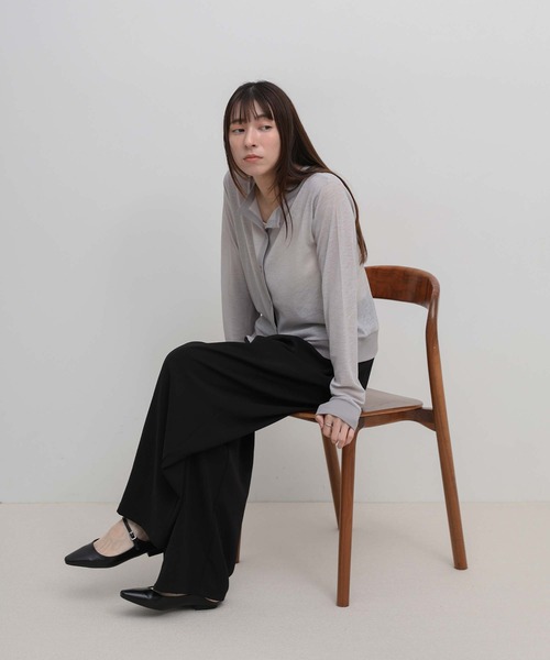 select MOCA(セレクトモカ)の「バイカラークルーネックシアーカーディガン(カーディガン/ボレロ・レディース・グレー/オフホワイト/ブラック・FREE)」の22枚目の写真