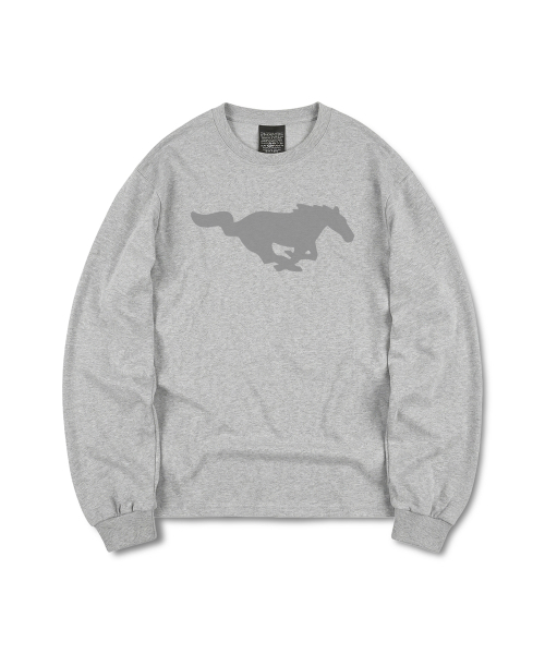 DURTの「FIRE HORSE LONG SLEEVE TEE (GREY)(Tシャツ/カットソー・レディース・その他・SMALL/MEDIUM/LARGE/X-LARGE)」の1枚目の写真