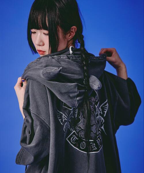 GALFY(ガルフィー)の「GALFY/ガルフィー/【LHP EXCLUSIVE】地雷ギャル フード半袖パーカー(パーカー・レディース・ブラック/ホワイト/ピンク・S/L)」の17枚目の写真