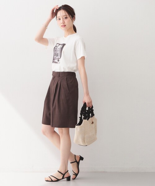 index(インデックス)の「【接触冷感/UVケア】転写箔プリントTシャツ《洗濯機OK》(Tシャツ/カットソー・レディース・オフホワイト/ナチュラル/ブラック/サックスブルー・36/42/44/40/38)」の7枚目の写真