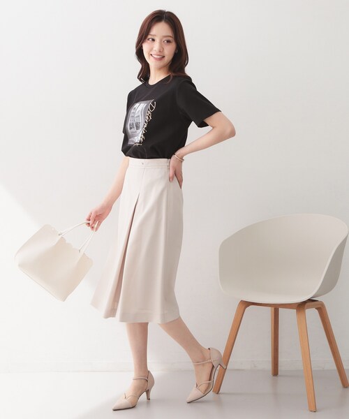 index(インデックス)の「【接触冷感/UVケア】転写箔プリントTシャツ《洗濯機OK》(Tシャツ/カットソー・レディース・オフホワイト/ナチュラル/ブラック/サックスブルー・36/42/44/40/38)」の11枚目の写真