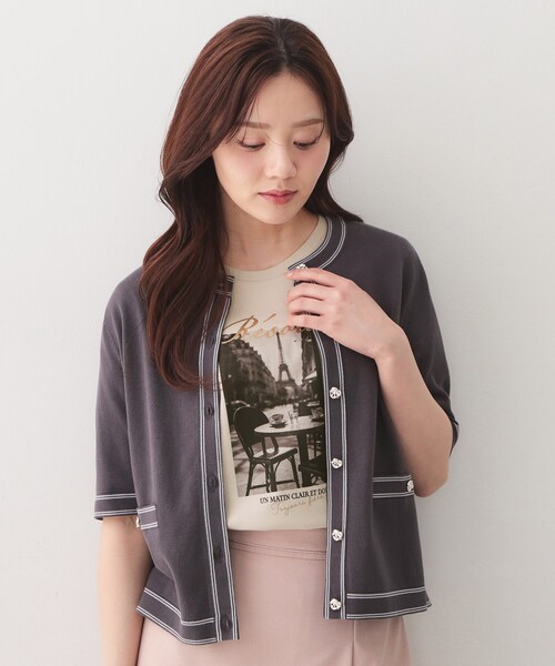 index(インデックス)の「【接触冷感/UVケア】転写箔プリントTシャツ《洗濯機OK》(Tシャツ/カットソー・レディース・オフホワイト/ナチュラル/ブラック/サックスブルー・36/42/44/40/38)」の13枚目の写真
