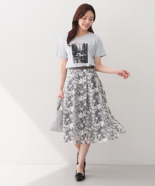 index(インデックス)の「【接触冷感/UVケア】転写箔プリントTシャツ《洗濯機OK》(Tシャツ/カットソー・レディース・オフホワイト/ナチュラル/ブラック/サックスブルー・36/42/44/40/38)」の18枚目の写真