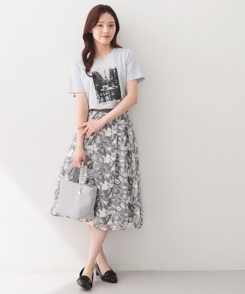 index(インデックス)の「【接触冷感/UVケア】転写箔プリントTシャツ《洗濯機OK》(Tシャツ/カットソー・レディース・オフホワイト/ナチュラル/ブラック/サックスブルー・36/42/44/40/38)」の19枚目の写真