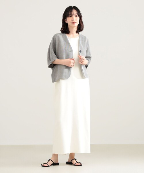 Demi-Luxe BEAMS(デミルクス ビームス)の「ツイード メッシュ タック ジャケット(その他アウター・レディース・ベージュ/グレー・36/38)」の3枚目の写真