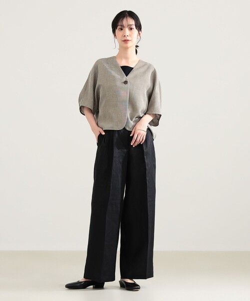 Demi-Luxe BEAMS(デミルクス ビームス)の「ツイード メッシュ タック ジャケット(その他アウター・レディース・ベージュ/グレー・36/38)」の8枚目の写真
