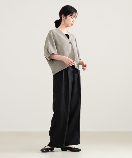 Demi-Luxe BEAMS(デミルクス ビームス)の「ツイード メッシュ タック ジャケット(その他アウター・レディース・ベージュ/グレー・36/38)」の18枚目の写真